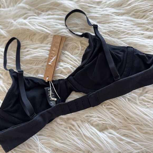 Skims Cotton Jersey T-Shirt Bra Soot Size 34A - Picture 6 of 7